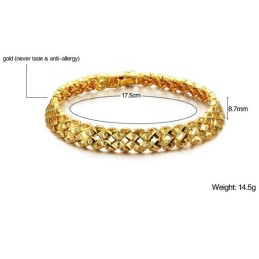 Pulsera Hueca De Calidad Superior Para Mujer, Chapada En Oro De 18 Quilates