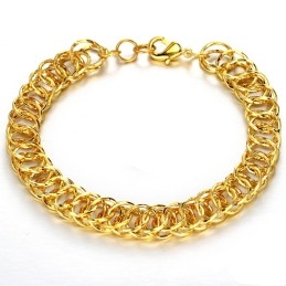 Pulsera Femenina De Alta Calidad Chapada En Oro De 18 Quilates