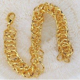 Pulsera Femenina De Alta Calidad Chapada En Oro De 18 Quilates