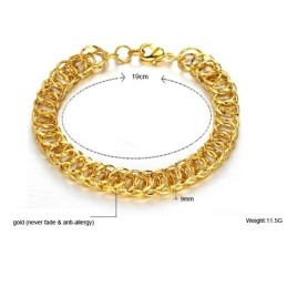 Pulsera Femenina De Alta Calidad Chapada En Oro De 18 Quilates