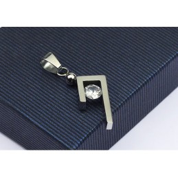 Colgante De Titanio Plateado, Sencillo Y Elegante (Cadena Gratis)