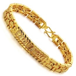 Pulsera Femenina De Alta Calidad Chapada En Oro De 18 Quilates