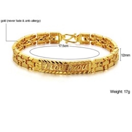 Pulsera Femenina De Alta Calidad Chapada En Oro De 18 Quilates