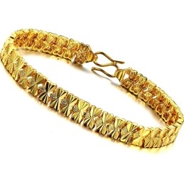 Pulsera Femenina Chapada En Oro De 18 Quilates, Duradera Y De Uso Frecuente