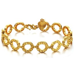 Pulsera Femenina Chapada En Oro De 18 Quilates De Calidad Estable