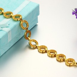 Pulsera Femenina Chapada En Oro De 18 Quilates De Calidad Estable