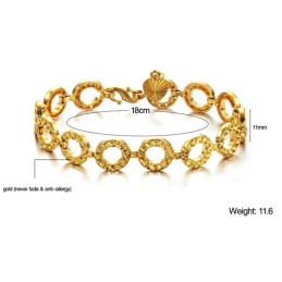 Pulsera Femenina Chapada En Oro De 18 Quilates De Calidad Estable
