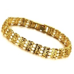 Pulsera Femenina De Alta Calidad Chapada En Oro De 18 Quilates