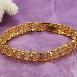 Pulsera Femenina De Alta Calidad Chapada En Oro De 18 Quilates