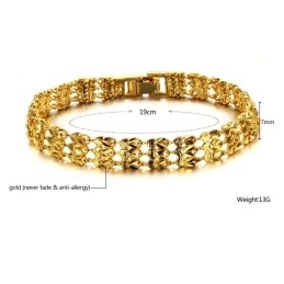 Pulsera Femenina De Alta Calidad Chapada En Oro De 18 Quilates