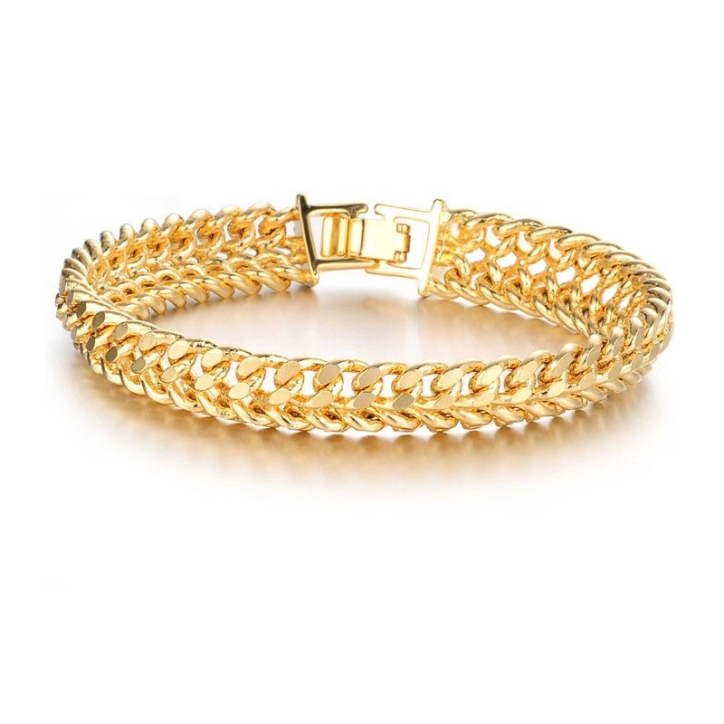 Pulsera Clásica Masculina Chapada En Oro De 18 Quilates De Renombre Mundial