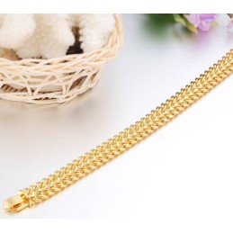 Pulsera Clásica Masculina Chapada En Oro De 18 Quilates De Renombre Mundial