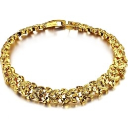 Conocida Por Su Excelente Calidad: Pulsera Femenina Bañada En Oro De 18 Quilates.