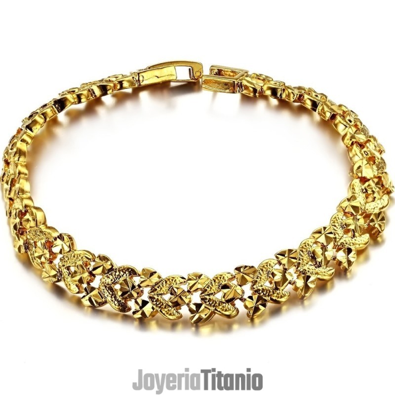 Conocida Por Su Excelente Calidad: Pulsera Femenina Bañada En Oro De 18 Quilates. Conocida Por Su Excelente Calidad: Pulsera Femenina Bañada En Oro De 18 Quilates.