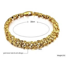 Conocida Por Su Excelente Calidad: Pulsera Femenina Bañada En Oro De 18 Quilates.