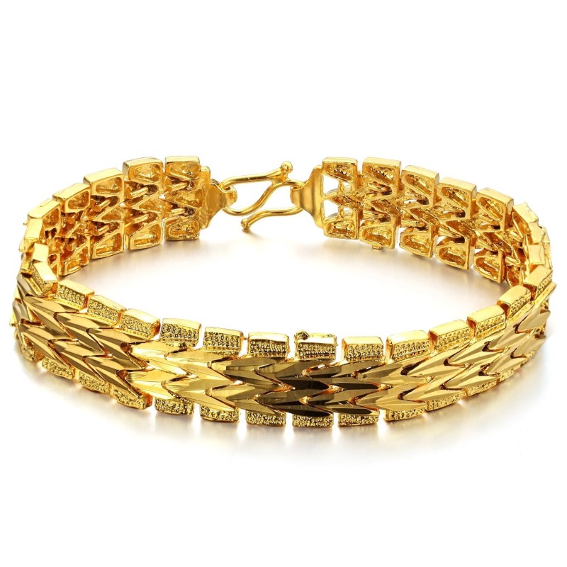 Pulsera Clásica Femenina Chapada En Oro De 18 Quilates De Excelente Calidad Pulsera Clásica Femenina Chapada En Oro De 18 Quilates De Excelente Calidad