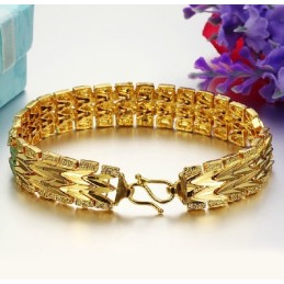 Pulsera Clásica Femenina Chapada En Oro De 18 Quilates De Excelente Calidad