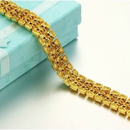 Pulsera Clásica Femenina Chapada En Oro De 18 Quilates De Excelente Calidad