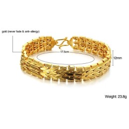 Pulsera Clásica Femenina Chapada En Oro De 18 Quilates De Excelente Calidad