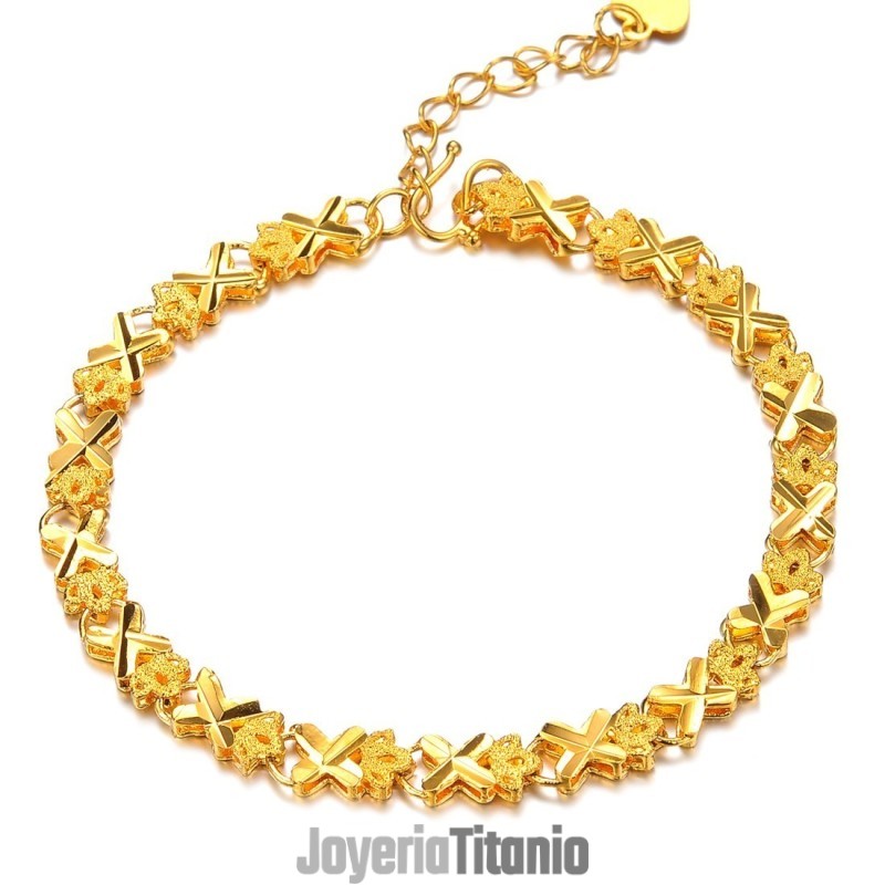Pulsera Elegante Bañada En Oro De 18 Quilates Para Mujer "To Have A Long Story" Pulsera Elegante Bañada En Oro De 18 Quilates Para Mujer "To Have A Long Story"