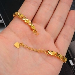 Pulsera Elegante Bañada En Oro De 18 Quilates Para Mujer "To Have A Long Story"