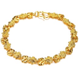 Pulsera Bañada En Oro De 18 Quilates Con Forma De Pez Femenino.
