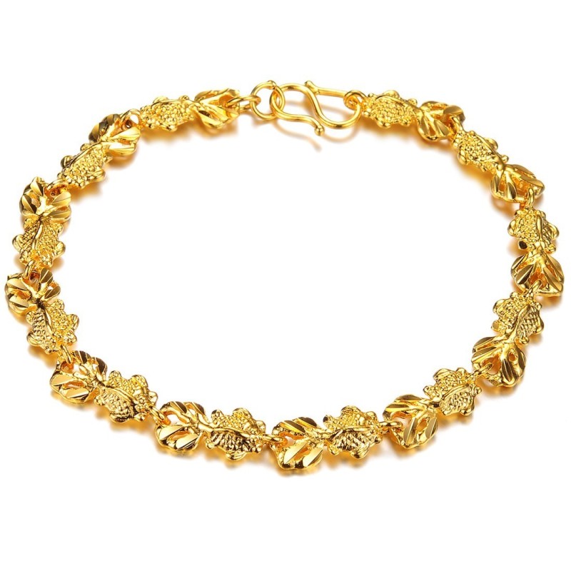 Pulsera Bañada En Oro De 18 Quilates Con Forma De Pez Femenino.