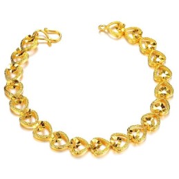 Pulsera De Corazón Para Mujer De Alta Calidad Chapada En Oro De 18 Quilates