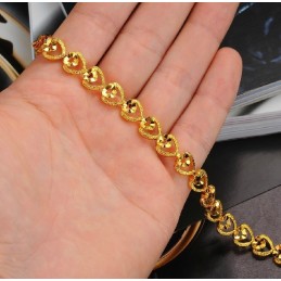 Pulsera De Corazón Para Mujer De Alta Calidad Chapada En Oro De 18 Quilates