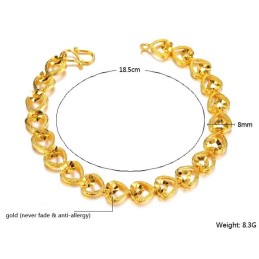 Pulsera De Corazón Para Mujer De Alta Calidad Chapada En Oro De 18 Quilates