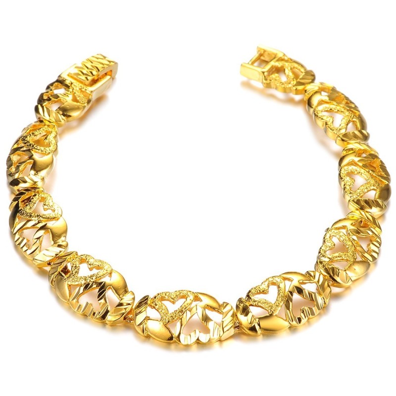 Pulsera Chapada En Oro De 18 Quilates Con Forma De Corazón Para Mujer De Reputación Confiable