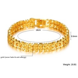 Pulsera Femenina De Calidad Superior Chapada En Oro De 18 Quilates