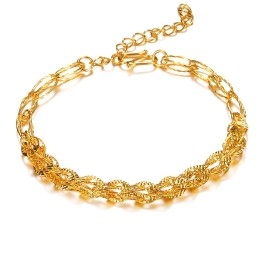Pulsera Femenina Chapada En Oro De 18 Quilates Con Calidad Y Cantidad Garantizadas