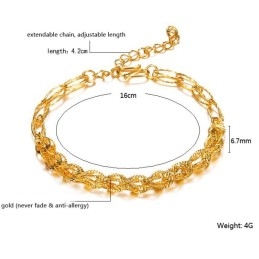 Pulsera Femenina Chapada En Oro De 18 Quilates Con Calidad Y Cantidad Garantizadas