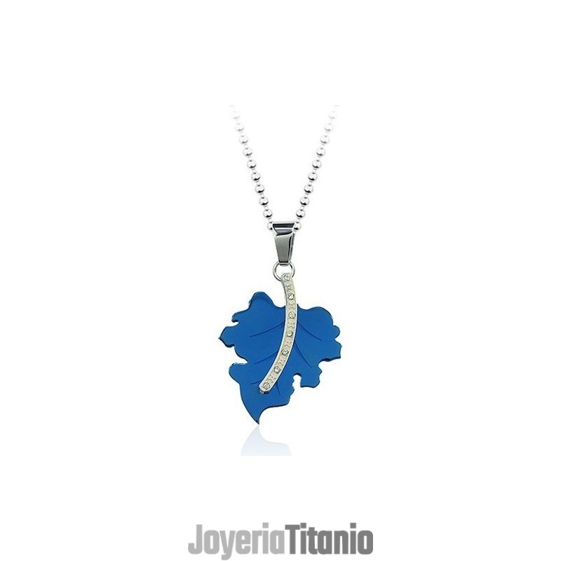 Exquisito Colgante De Titanio Con Forma De Hoja De Arce Para Hombre (Cadena Gratis)