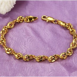 Pulsera Femenina Chapada En Oro De 18 Quilates, Duradera Y De Uso Frecuente
