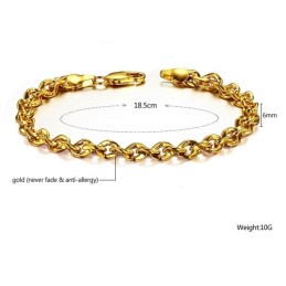 Pulsera Femenina Chapada En Oro De 18 Quilates, Duradera Y De Uso Frecuente