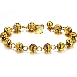 Pulsera De Mujer Con Forma De Bola Bañada En Oro De 18 Quilates, La Reina De La Calidad