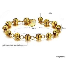 Pulsera De Mujer Con Forma De Bola Bañada En Oro De 18 Quilates, La Reina De La Calidad
