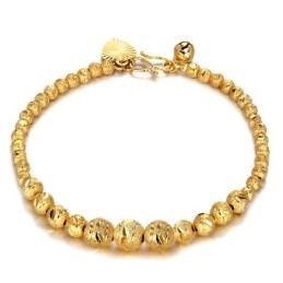 Pulsera Femenina De Alta Calidad Con Forma De Bola Bañada En Oro De 18 Quilates