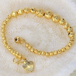 Pulsera Femenina De Alta Calidad Con Forma De Bola Bañada En Oro De 18 Quilates