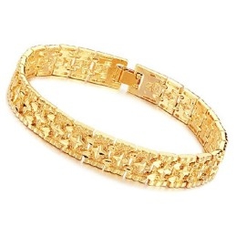 Pulsera Masculina De Renombre Mundial Con Diseño De Estrella Chapada En Oro De 18 Quilates