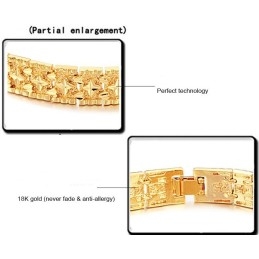 Pulsera Masculina De Renombre Mundial Con Diseño De Estrella Chapada En Oro De 18 Quilates
