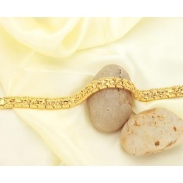 Pulsera Masculina De Renombre Mundial Con Diseño De Estrella Chapada En Oro De 18 Quilates