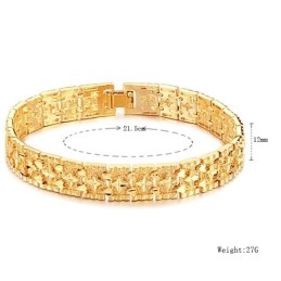 Pulsera Masculina De Renombre Mundial Con Diseño De Estrella Chapada En Oro De 18 Quilates