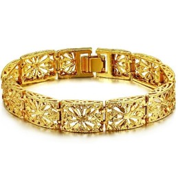 Pulsera Hueca Para Mujer Chapada En Oro De 18 Quilates Con Calidad Y Cantidad Garantizadas