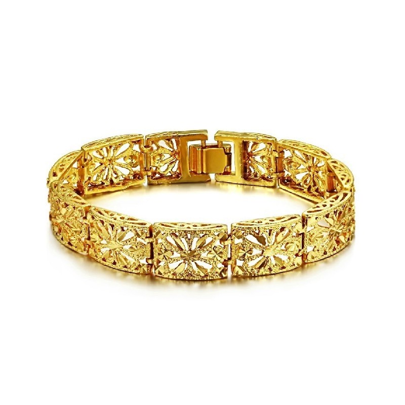 Pulsera Hueca Para Mujer Chapada En Oro De 18 Quilates Con Calidad Y Cantidad Garantizadas Pulsera Hueca Para Mujer Chapada En Oro De 18 Quilates Con Calidad Y Cantidad Garantizadas