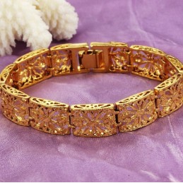 Pulsera Hueca Para Mujer Chapada En Oro De 18 Quilates Con Calidad Y Cantidad Garantizadas
