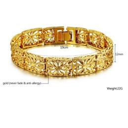 Pulsera Hueca Para Mujer Chapada En Oro De 18 Quilates Con Calidad Y Cantidad Garantizadas