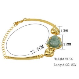 Pulsera De Corazón Para Mujer Chapada En Oro De 18 Quilates Con Especificaciones Completas